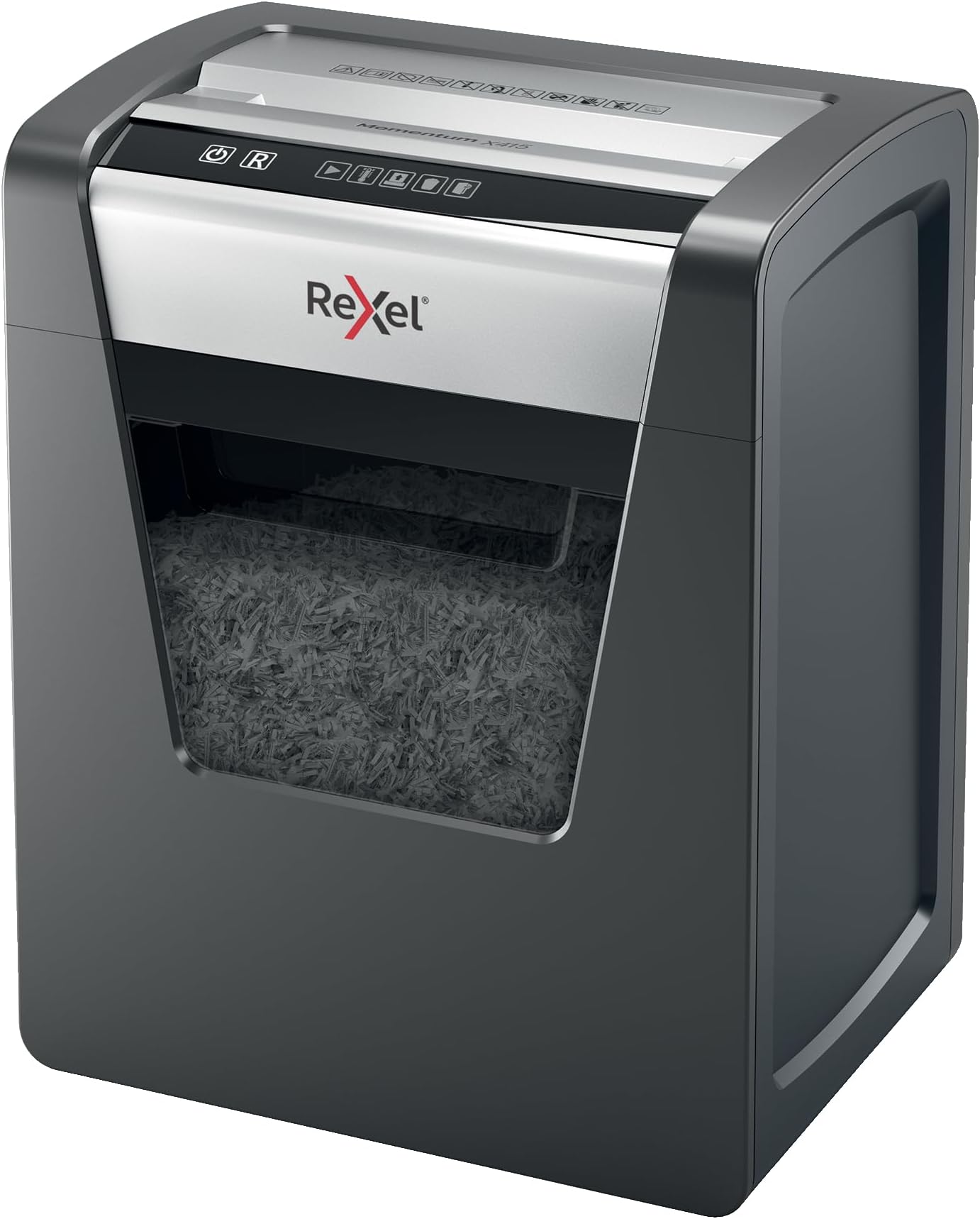 Momentum X415 Cross Cut Paper Shredder, Shreds 17-15 Sheets (70-80 gsm), 23 Litre Bin, Black, 2104576