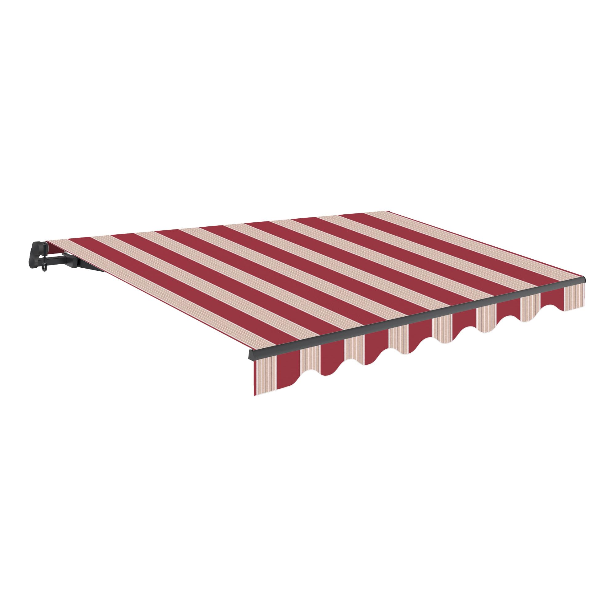 Wasabi - Toldo Retráctil Exterior 300x250cm Beige y Granate Poliéster – Lona Protección Solar UV - Estructura de Aluminio Antracita – Manivela Incluida – Manual Enrollable Terraza Jardín Balcón