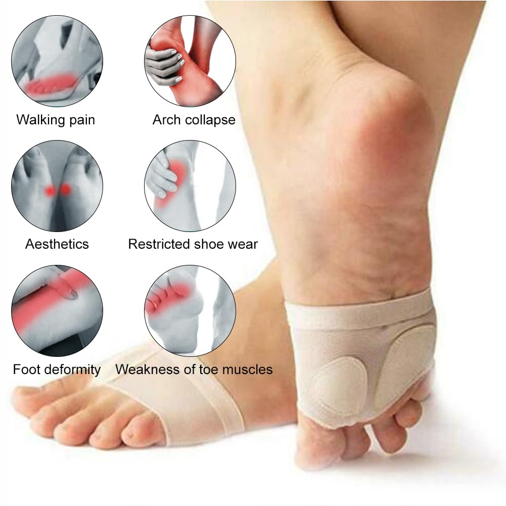 Almohadillas para Danza Transpirables Antideslizantes 2 Pares Tangas de Pie Ballet Calcetines Apoyo Dedo