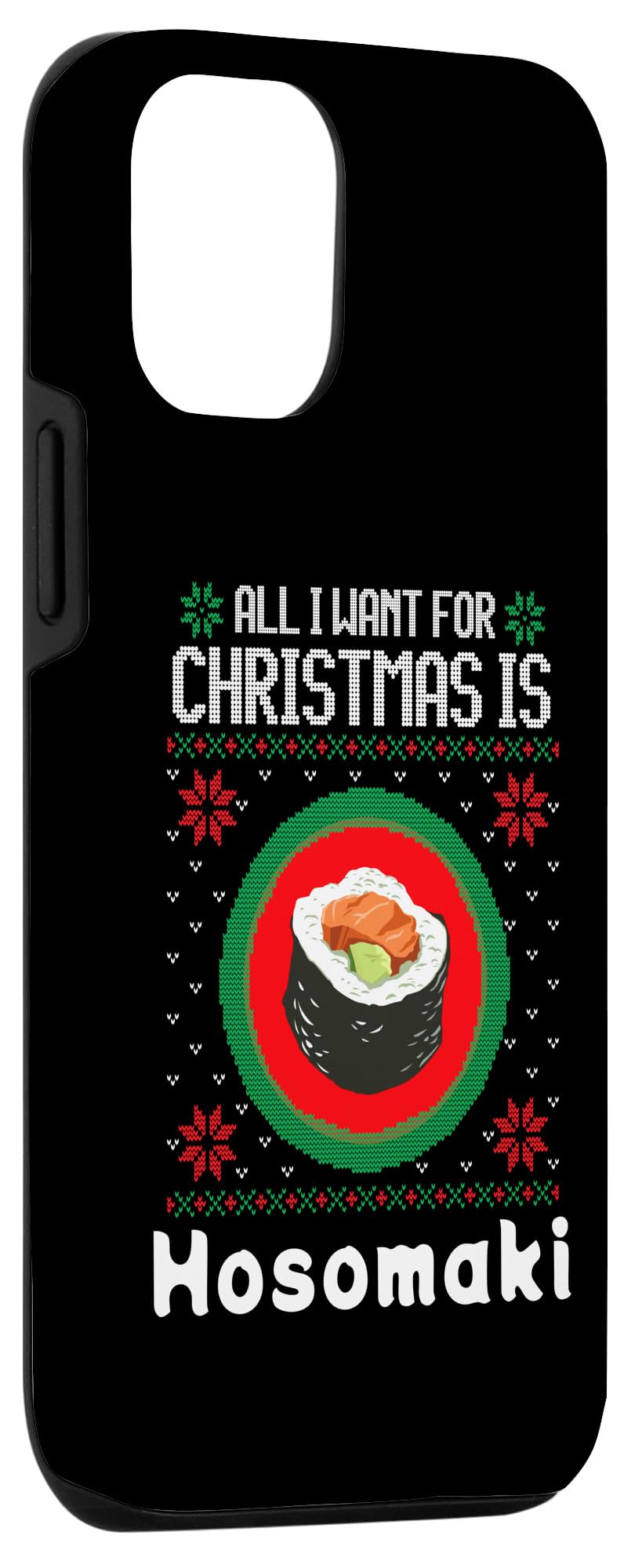 iPhone 14 Pro All I Want For Christmas Is Sushi Hosomaki Funny Japanese Case - Image 3