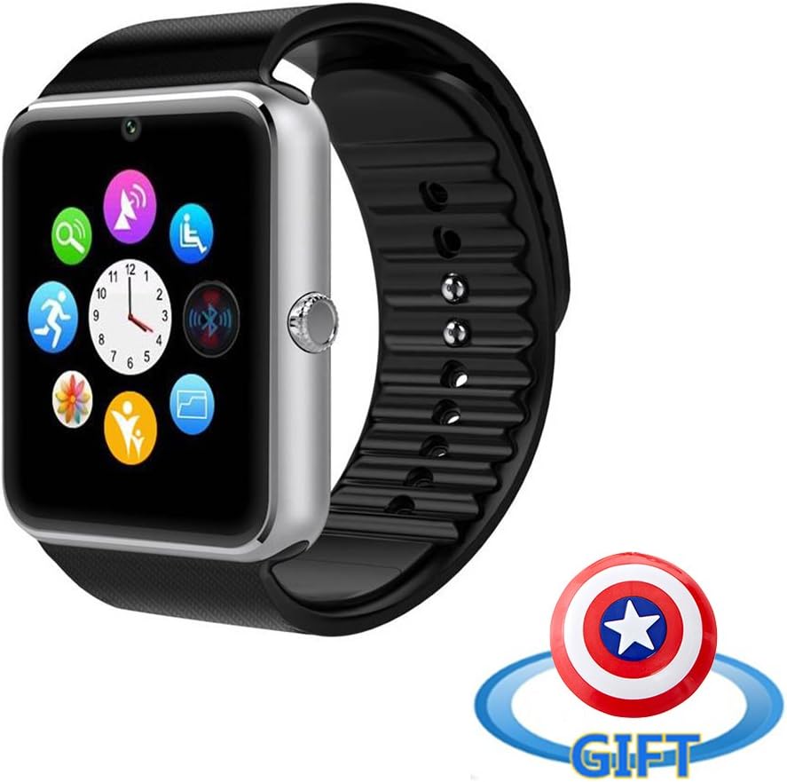 SUMBOAT Water Resistant Smart Watch Anti Lost and Handfree for Android 4.2 or Above and iPhone (Silver)