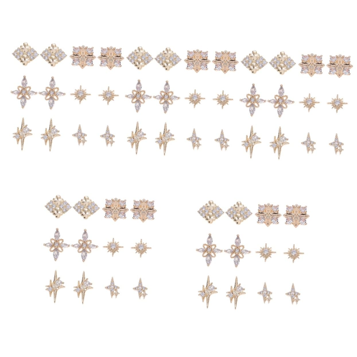 Healvian 60pièces Charms Décoratifs Pour Avec Strass Accessoires De Nail Art Élégants Pour Manucure