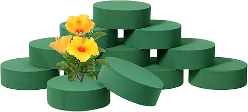 Miniatura 8 de Boao 24 piezas de espuma floral redonda, ladrillos de espuma floral húmeda, espuma de flores verdes, kit de arreglo floral para bodas, decoración de