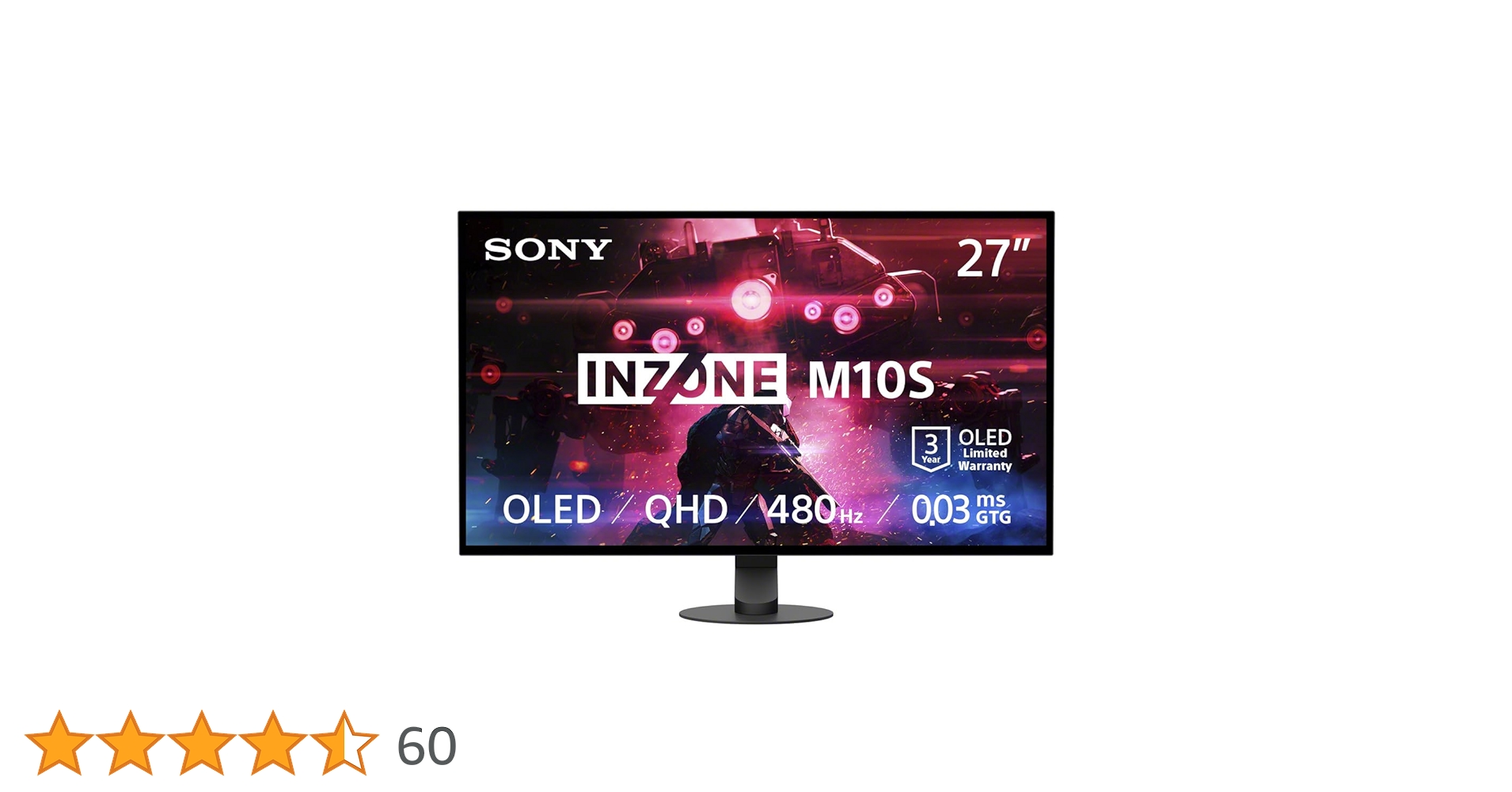 Sony INZONE M10S 27” OLED QHD (2560x1440) 480Hz 0.03ms GTG NVIDIA