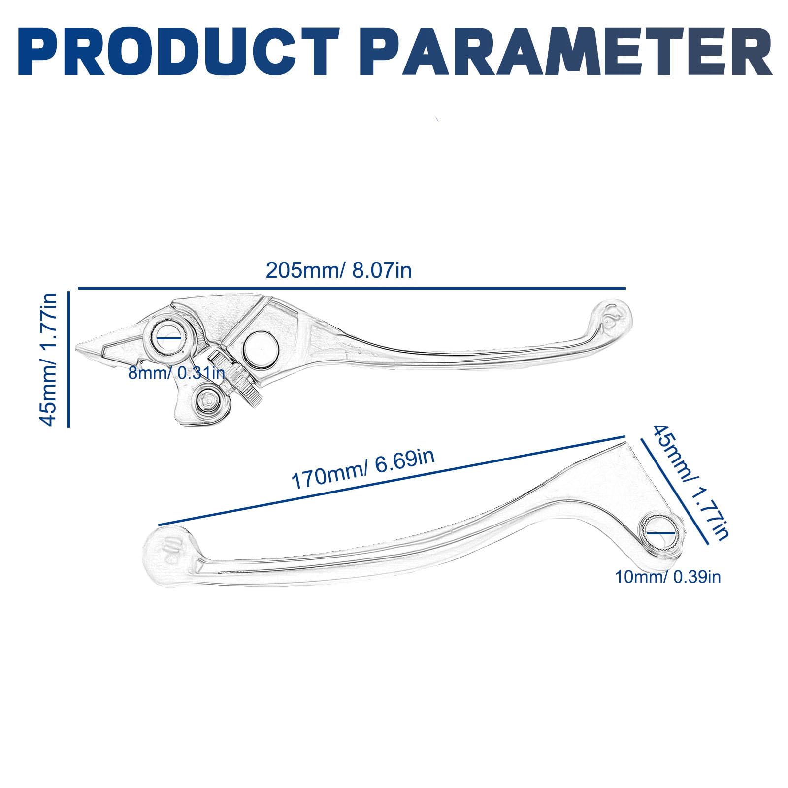 SYUU S Leve di frizione freno in lega di alluminio premium Compatibili con Honda CBR 600 F1/F2/F3/F4/F4i 87-07 CBR 900 RR 93-99 CB 900 919 Hornet 02-06 CB 600 Hornet 98-06 per Motociclette Polished