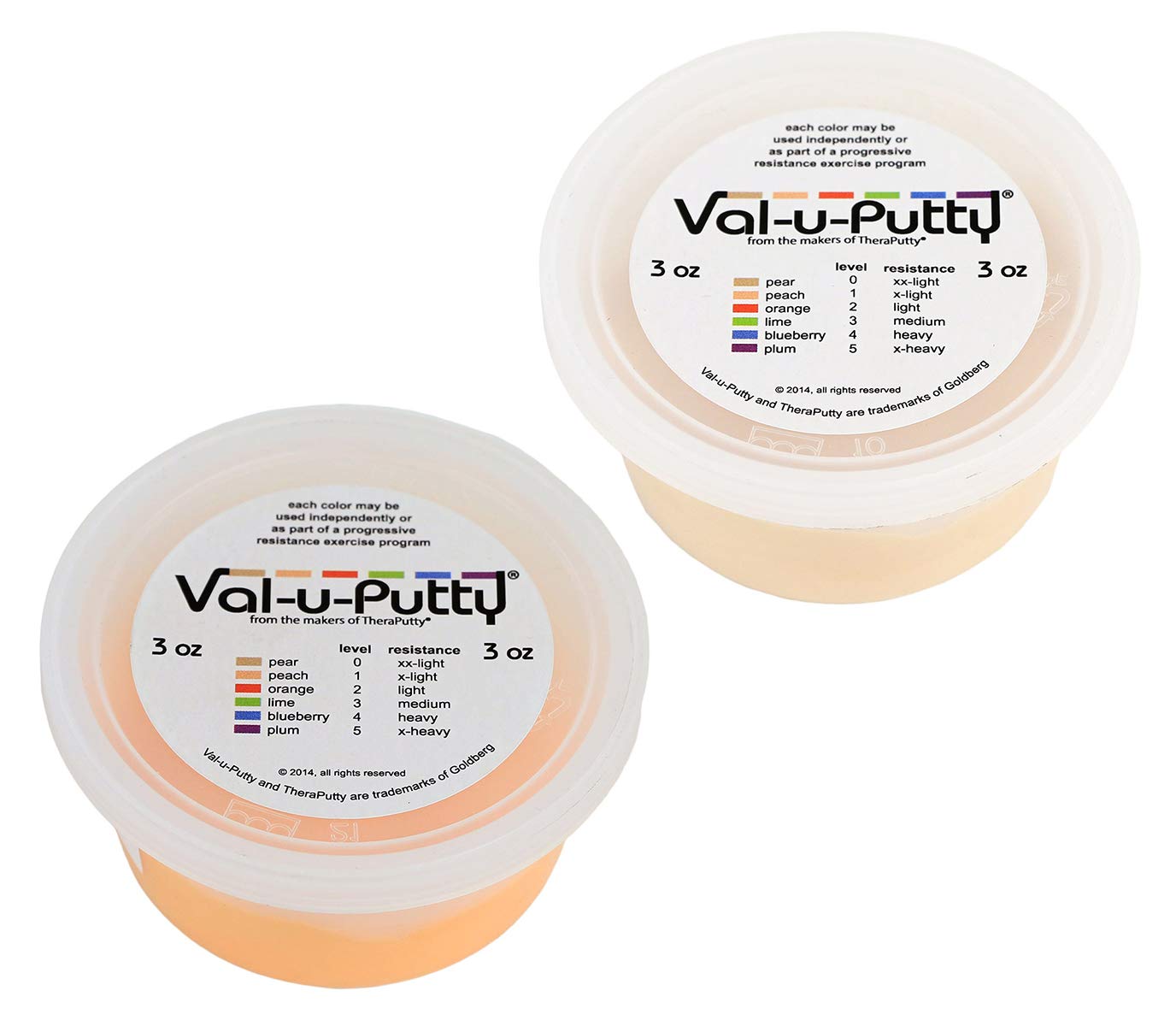 Val-u-Putty Exercise Putty - Pear, Peach - 3 oz Each - Bundle