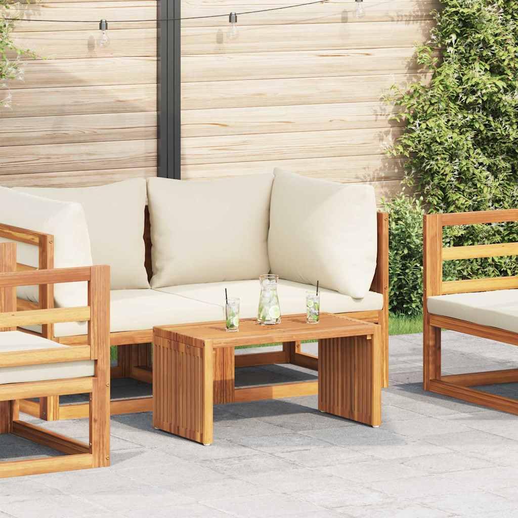 SXZenSpace Solid Teak Outdoor Coffee Table 70 x 37.5 cm Modern Garden Side for Patio Balcony Terrace – Robust & Weather-Resistant