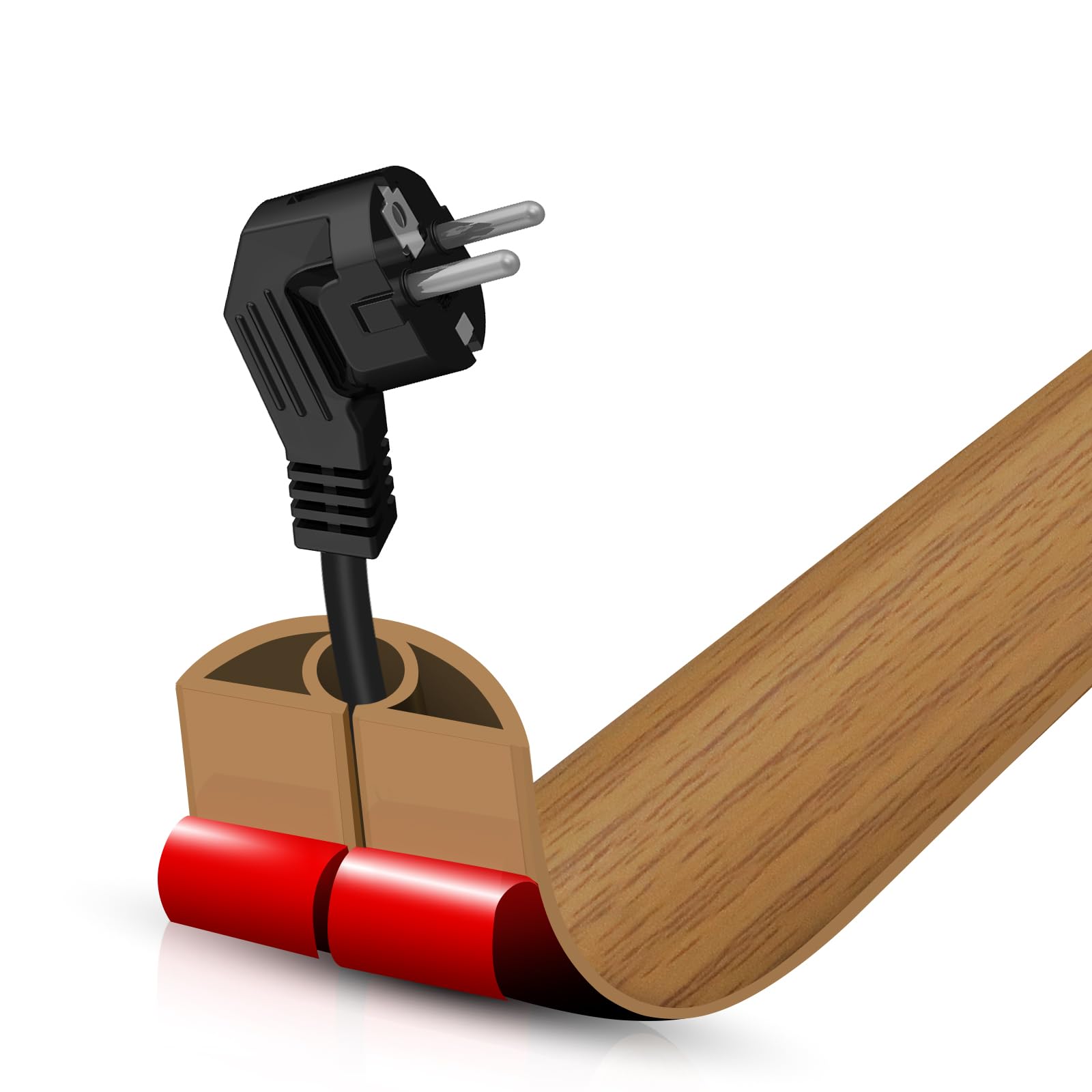 Floor Cord Cover Self Adhesive Cord Hider,3.3FT Cable Management, Extension Strip Protector for Wires, Prevent Cable Trips for Offices, Gyms,