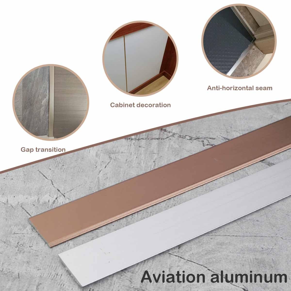 Flacher Bodenübergangsstreifen, Metall-Türstangen for Laminatbodenspalten, Bodenbelagsstreifen, Lückenverbindungsstangen-Schwellenstreifen, flacher Bodentrennstreifen aus Metall for Fliesen und Böden