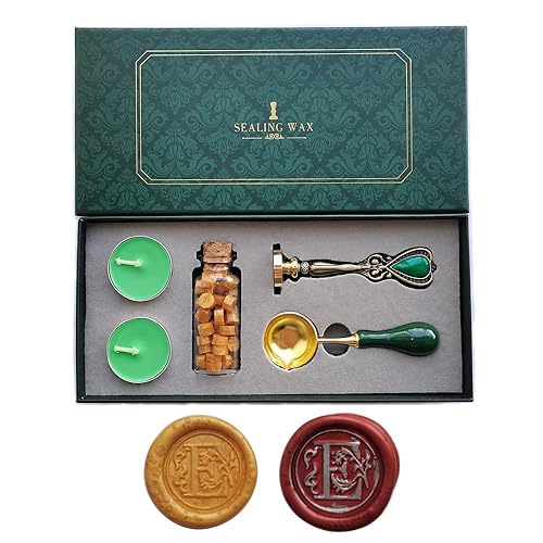 Miniatura 30 de Fancy Letter K - Juego de sellos de cera con diseño de letra K, caja de regalo de estilo europeo, vintage personalizado para invitaciones de letras