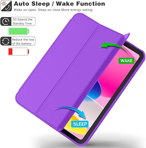 Miniatura 4 de Funda para iPad (A16) de 11 generacióniPad de 10 generación 11 pulgadas 202510.9 pulgadas 2022 con soporte para lápices, funda inteligente con