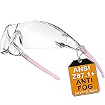 HTS HUNTERSKY S239 Protective Clear pink Small Safety Glasses women youth protecting eyes from wind dust proof night bike riding cycling running lab chemistry goggles