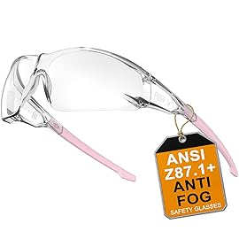 HTS HUNTERSKY S239 Protective Clear pink Small Safety Glasses women youth protecting eyes from wind dust proof night bike riding cycling running lab chemistry goggles