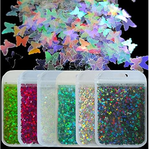 LoveOurHome Butterfly Chunky Glitter Flakes Cover
