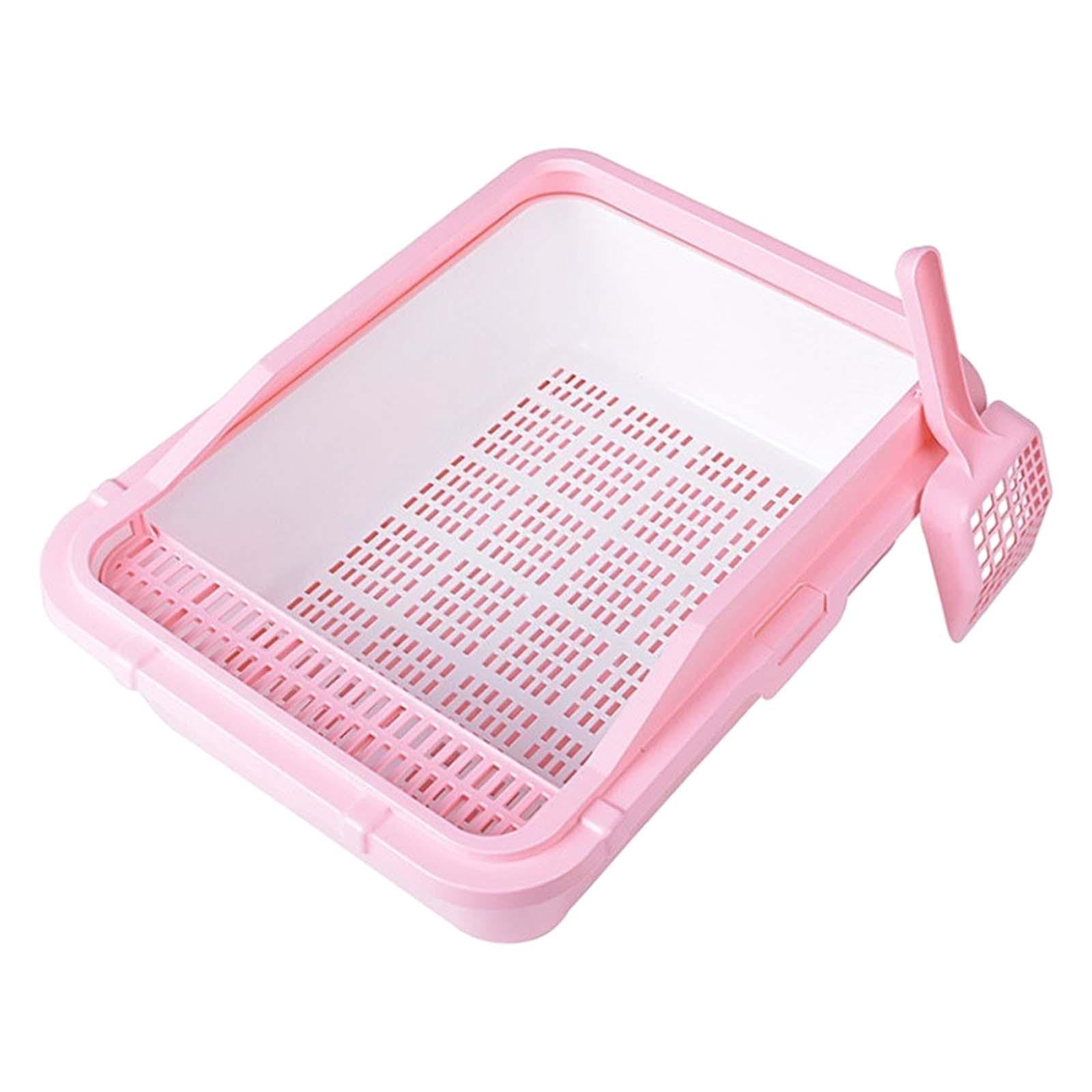 kuweta dla kota, Kuweta dla kota Otwarta kuweta Odporna na zachlapania piaskownica Kotek Nocnik Toaleta z wysokimi ściankami wszystkie rodzaje żwirku kotów(Pink)