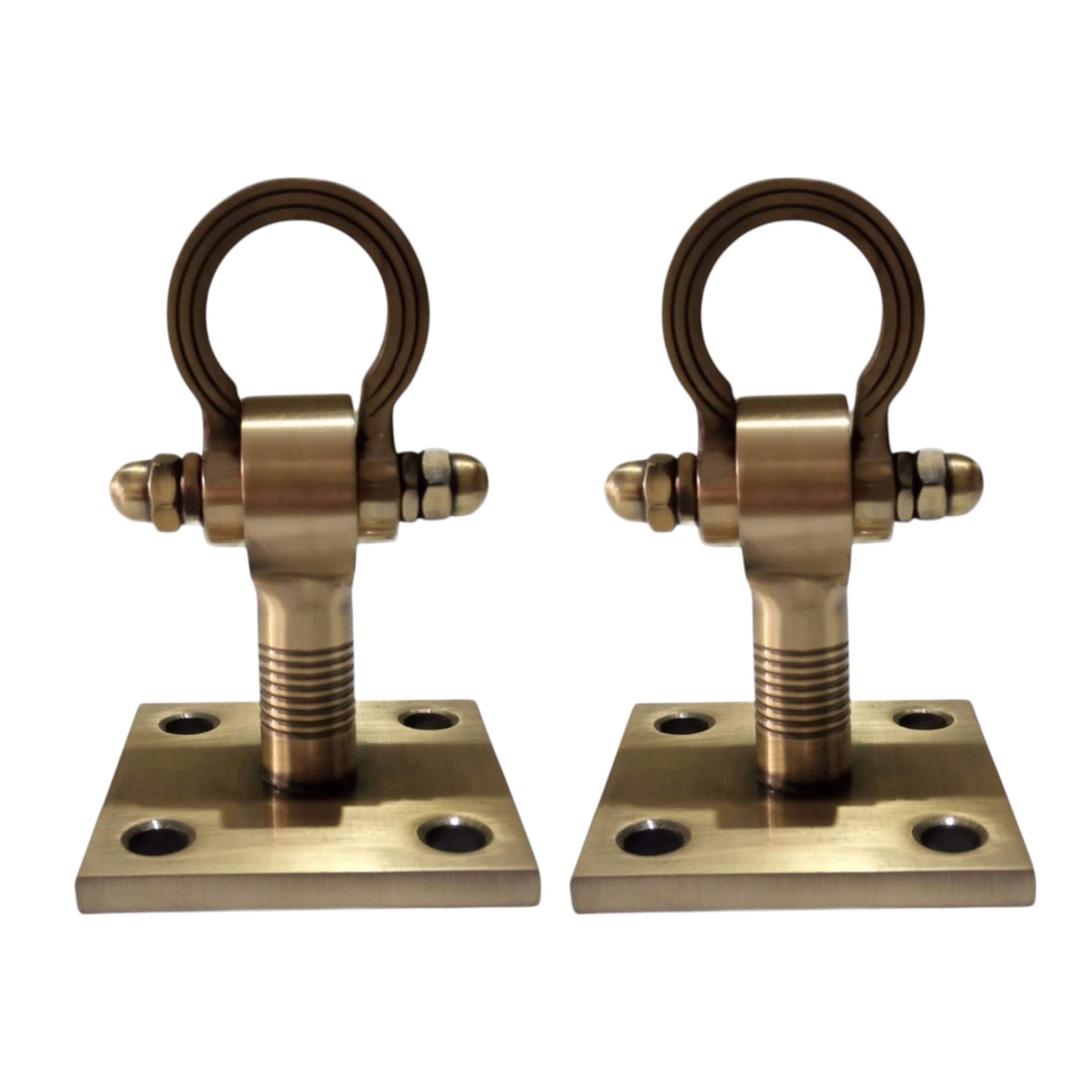 Nooks Brass Finished 6 Inch Premium Bearing and Ceiling Swing Kada Hook,Heavy Duty, Wall Mount Support, Antique Finish,with 10Years Warranty and 700kg Weight Capacity (Pack of 2)-image-17