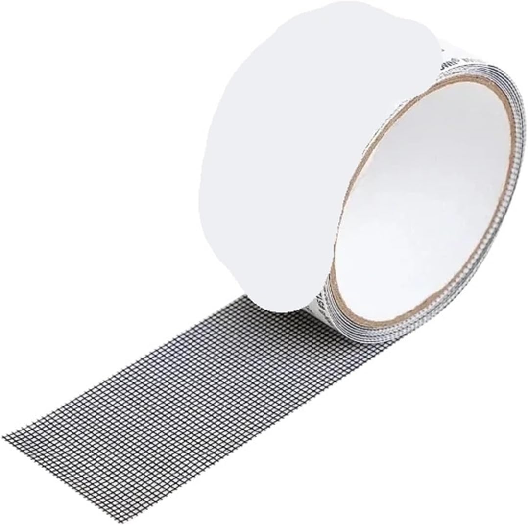 Window Screen Repair Tape 2 Pcs 5x200cm Screen Repair Tape Window Door Waterproof Patch Self-Adhesive Fix Mesh Netting Broken Holes Tool(Black)