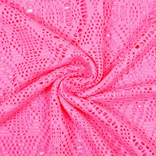 Girls Swimsuits Cover-Ups Kids Crossback Beach Crochet Mesh Dress Swim Cover Up For Girls (12, Fenhongtihuabu) #TOP6