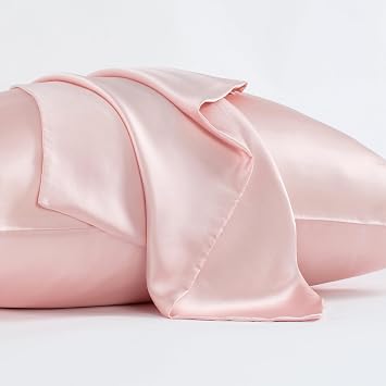 100% Pure Mulberry Silk Pillowcase 22 Momme 6A High-Grade Both Sides Soft Breathable Silk Pillow Cover with Hidden Zipper for Hair and Skin Pack of 1 Pink, Standard 20x26 Inches