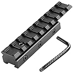 Bontok Dovetail to Picatinny Rail Adapter, 11mm Dovetail to 21mm Upgraded Build-in Locking Screws Picatinny Rail Low Profile Scope Mount Converter Base 3/8 to 7/8 Converter-9 Slots-Black-(1 Pack)