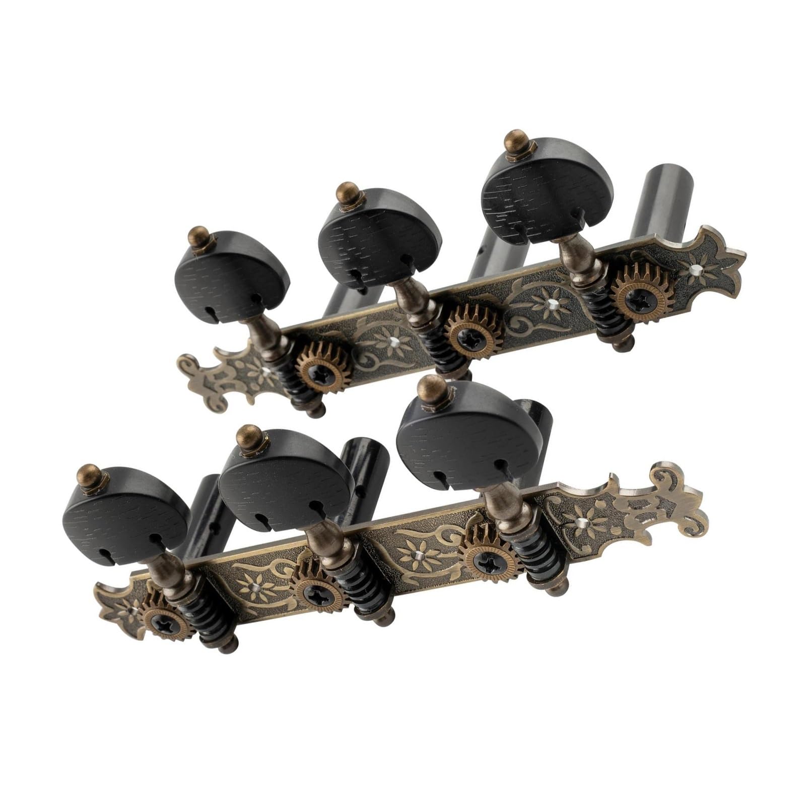 Clavijeros Bloqueo Set Afinador Guitarra Clásica Profesional 3x3 Estilo Boucher Negro