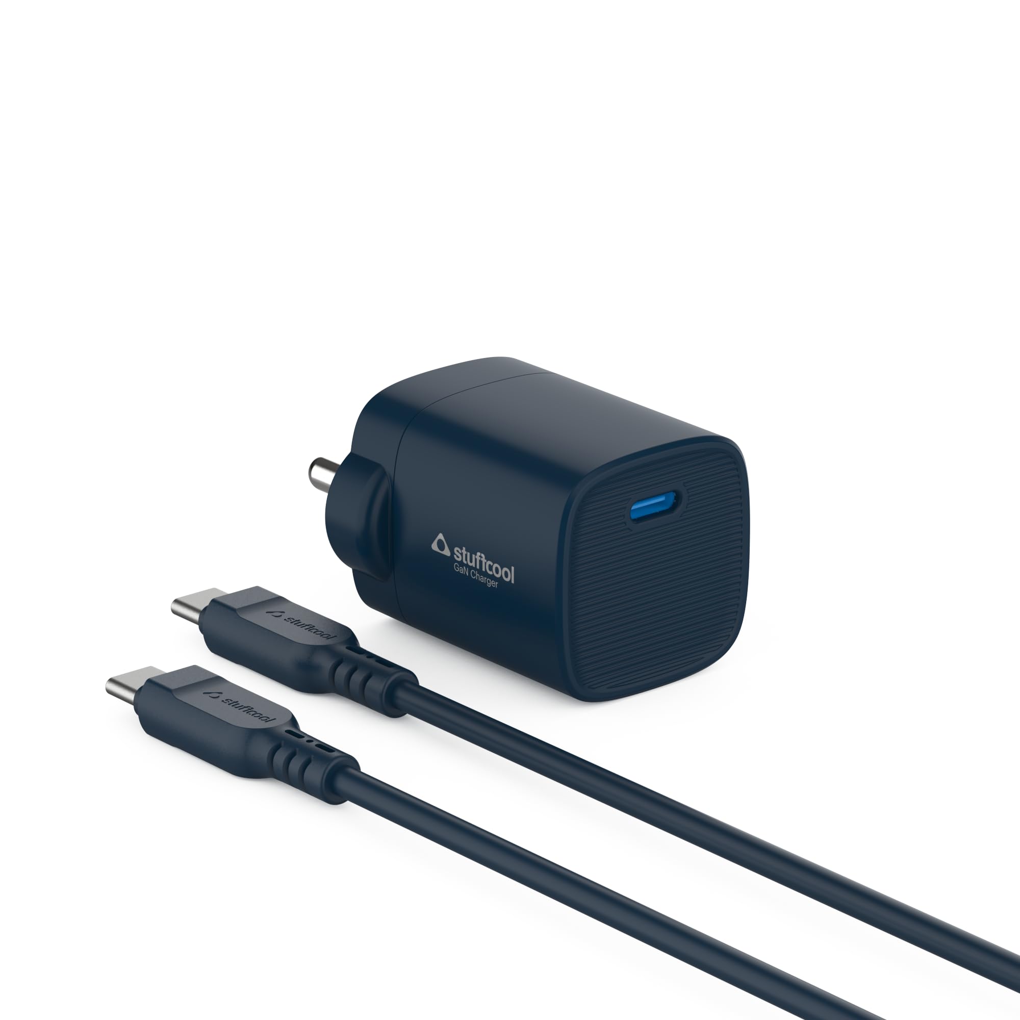 Stuffcool Novus 25W Super Fast GaN Charger with Type C to C 60W 3A Cable for Samsung, Pixel & iPhone Blue-image-23