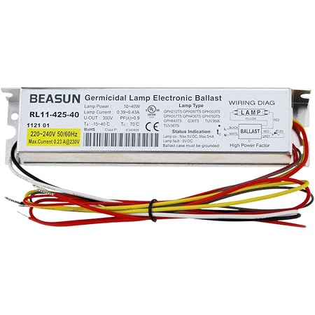 2 55 95 W 230 V Keimtotende Lampe Elektronischen Vorschaltgeraten Uv Vorschaltgerat Fur Lampen Gho36t5l Gph846t5ho Gph893t5ho Tuv36t5ho Tuv55who Tuv75who Tuv95whopl L Sl1 800 100 Amazon De Gewerbe Industrie Wissenschaft 