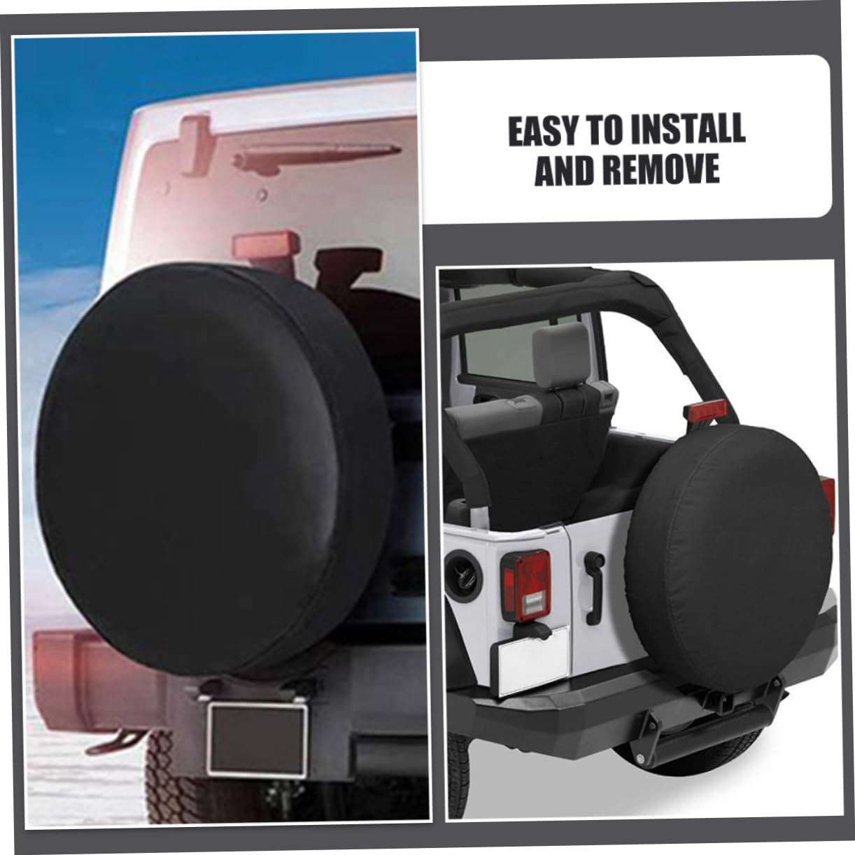 PartyKindom 2piezas Fundas para Neumáticos De Coche De Repuesto Cubiertas Protectoras De PVC para Neumáticos para Camping y Autocaravanas