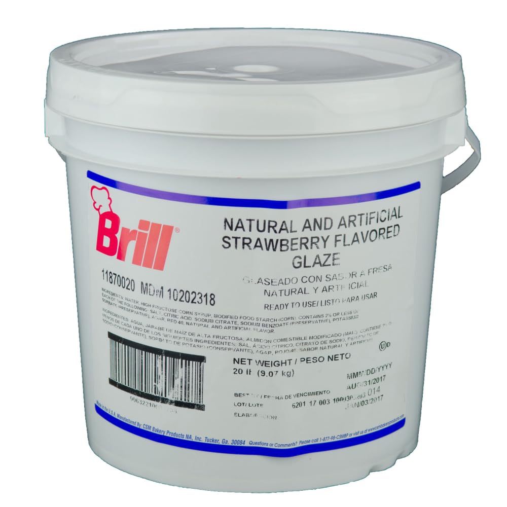 HC Brill Strawberry Glaze Filling - 20 Pound Bulk Pail - Ready-to-Use Fruit Topping for Bakery & Foodservice - 1 each product thumbnail 4