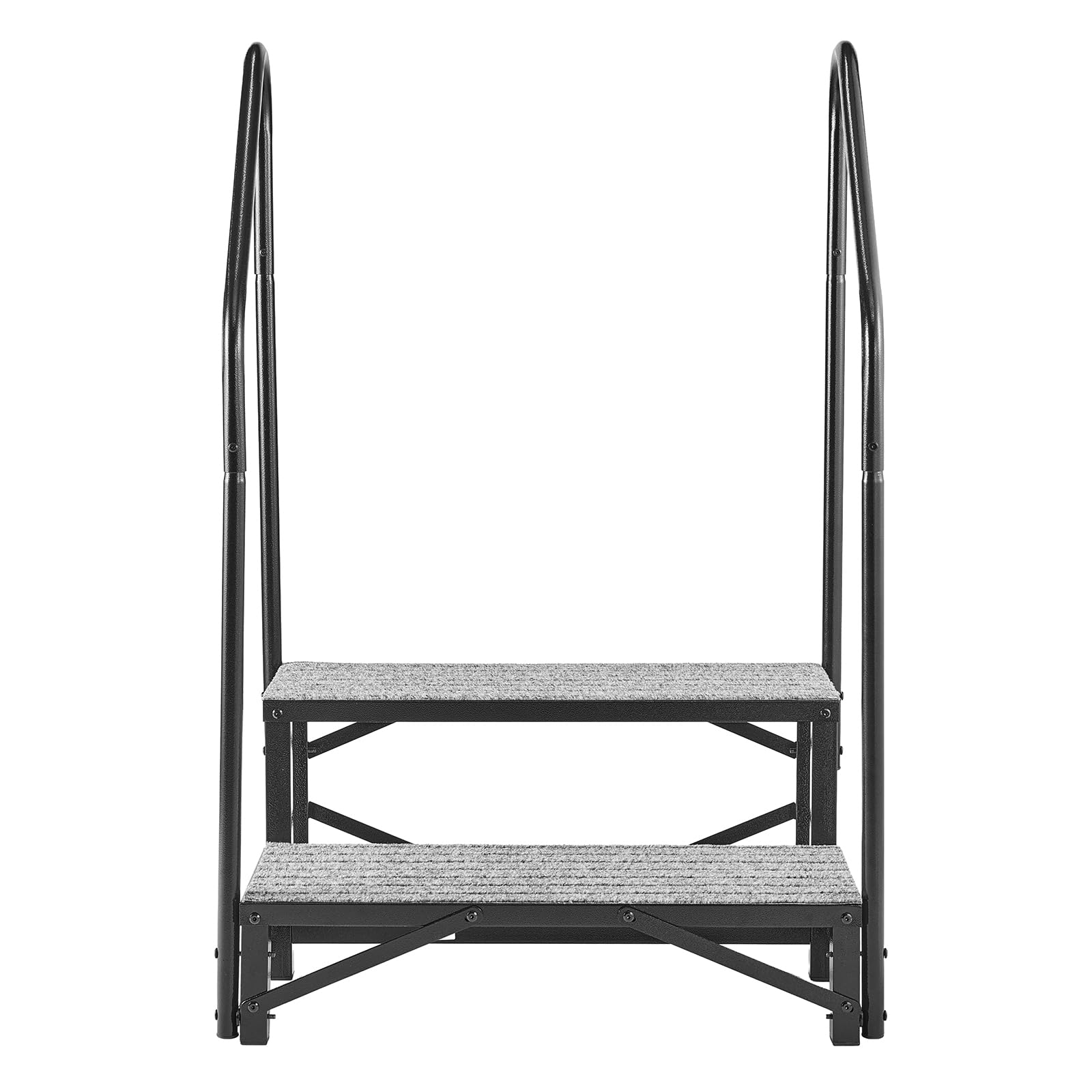 VEVOR Escalier Mobile à 2 Marches, Marchepied avec 2 Rampes pour Caravane, Portable pour Camping-Car, Spa, Piscine, avec Patins Antidérapant pour Personnes Âgées, Animaux Domestiques, Capacité 300 kg