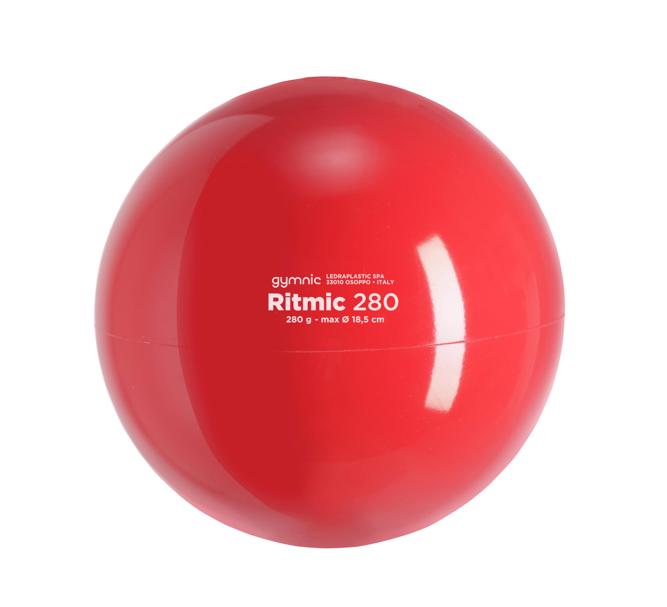GYMNIC Ritmic 280 Red rhythmic gymnastics ball Ø 18.5 cm lightweight 280 g, ideal for beginners, training, introductory courses and sporting events