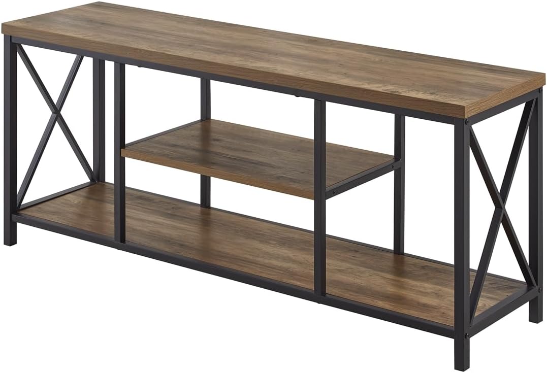 Rustic Oak and Metal TV Stand for 65" TV