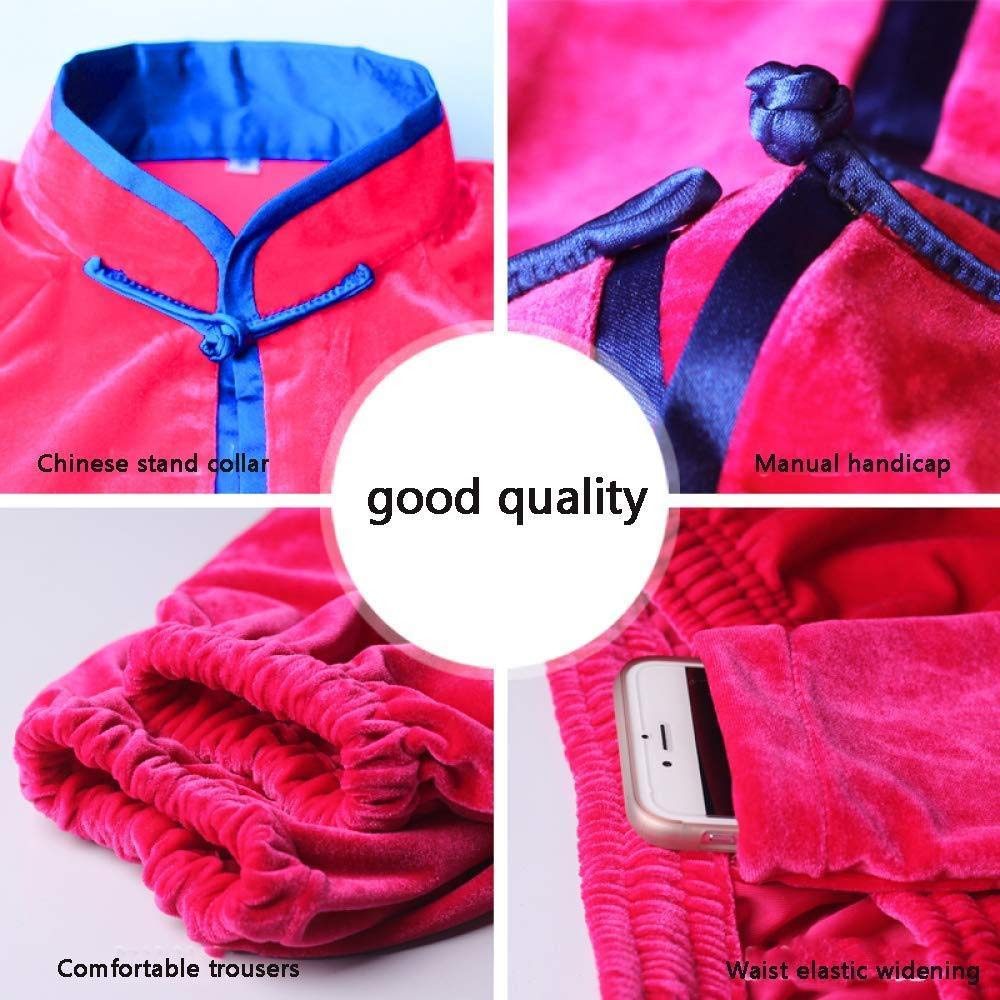 Tai Chi Mundury Złoty Aksamit Tai Chi Odzież Tai Chi Mundury Kung Fu Unisex Tradycyjna Chińska Odzież Tang Garnitur Dwuczęściowe Sztuki Walki Odzież Dla dorosłych, Zielony-XX-Larg
