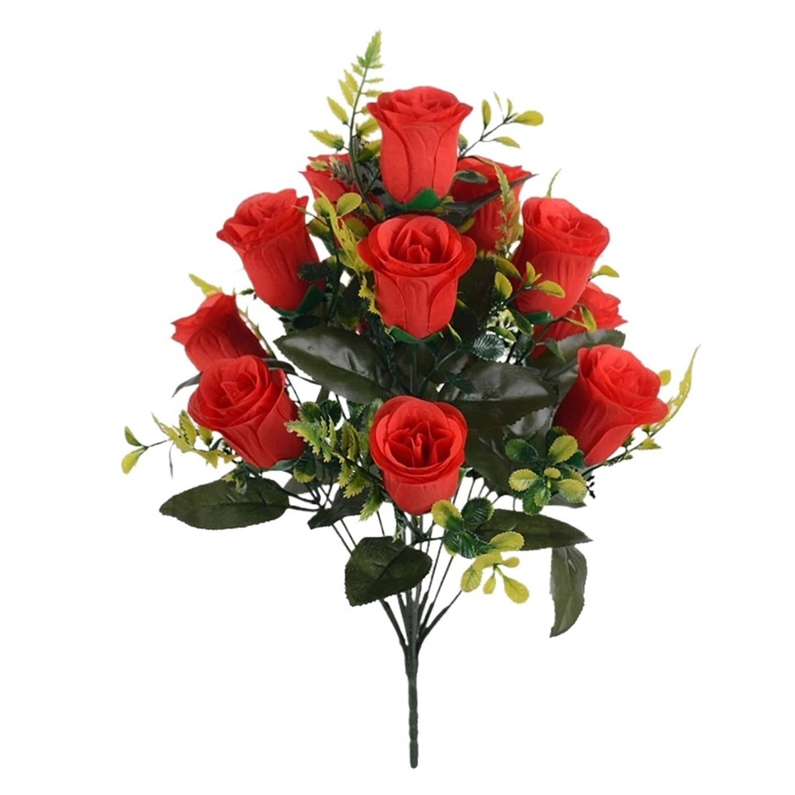 43cm Rose Silk Bouquet Rose Artificial Flowers 12 Heads Bridal Wedding Home Party Decoration Fake Flowers Artificial Flowers Fiori Artificiali Peonie(White)