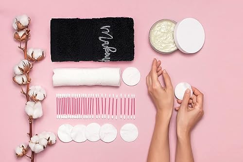 Miniatura 8 de Zuperia Paño de lavado desmaquillante, 100% algodón, suave, de secado rápido, para manos y maquillaje, 12 x 12 pulgadas (paquete de 12, negro)