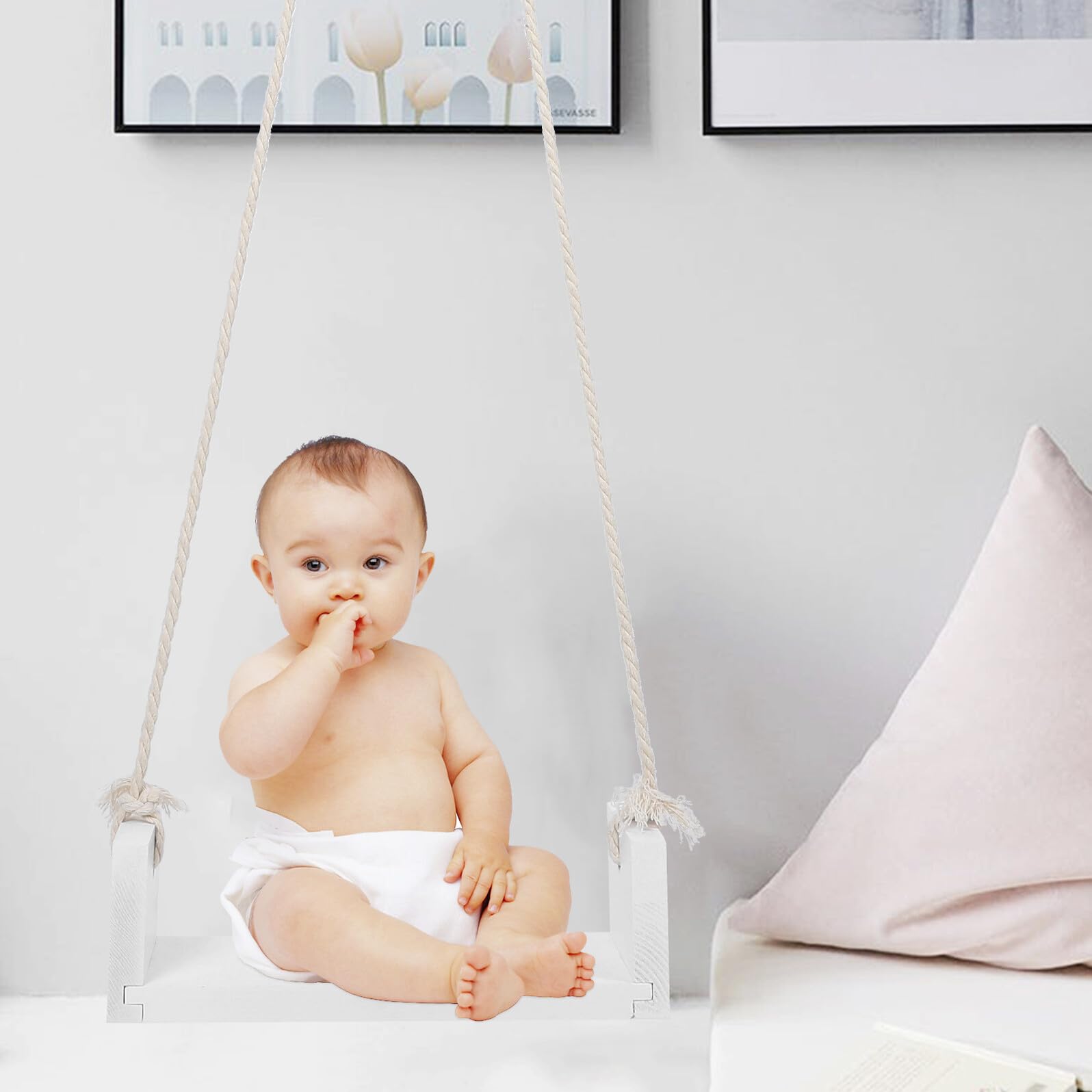 Dondolo in per Ragazzo con in Supporto Fotografia Neonatale Accessorio Versatile per Studi Fotografici e Casa per Speciali come Primo Compleanno e Cento Giorni