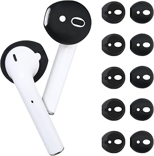 PROUSKY Ear Covers for Earphones, 10 Pairs Silicone Soft Ear Tips, Anti-slip Sport Earbud Tips Compatible for Airpods, Ultra-Light Earphones Accessories for Jogging, Cycling, Running