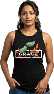 TrendzyKart Grace Floral Printed Women's Tank Top | 100% Cotton 180 GSM | Pre-Shrunk Regular Fit Sleeveless Casual Tank To... Price In India