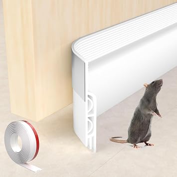 ESUFEIR 39"/1M Draft Excluder for Bottom of Doors,White 39" L x2" W
