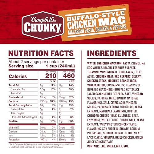 Image of Campbell's Chunky Buffalo-Style Chicken Mac Soup, 18.8 oz Can