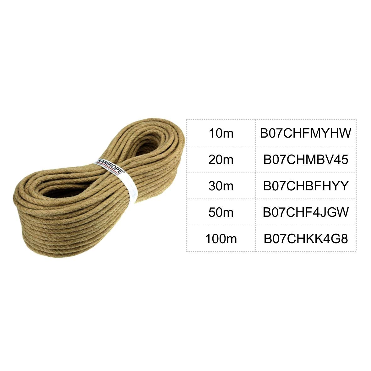 Kanirope Juteseil J-TWIST – 10mm, 30m, 3-litzig, In Deutschland Hergestellt – Für Garten, Deko & DIY