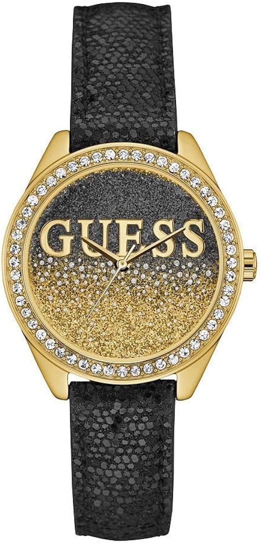 GUESS - Coffret Duo Montre Noire Et Dorée Sertie De Cristaux Et Bracelet  Guess Ubs82106 - Cristal - 3,6 cm : Amazon.fr: Montres