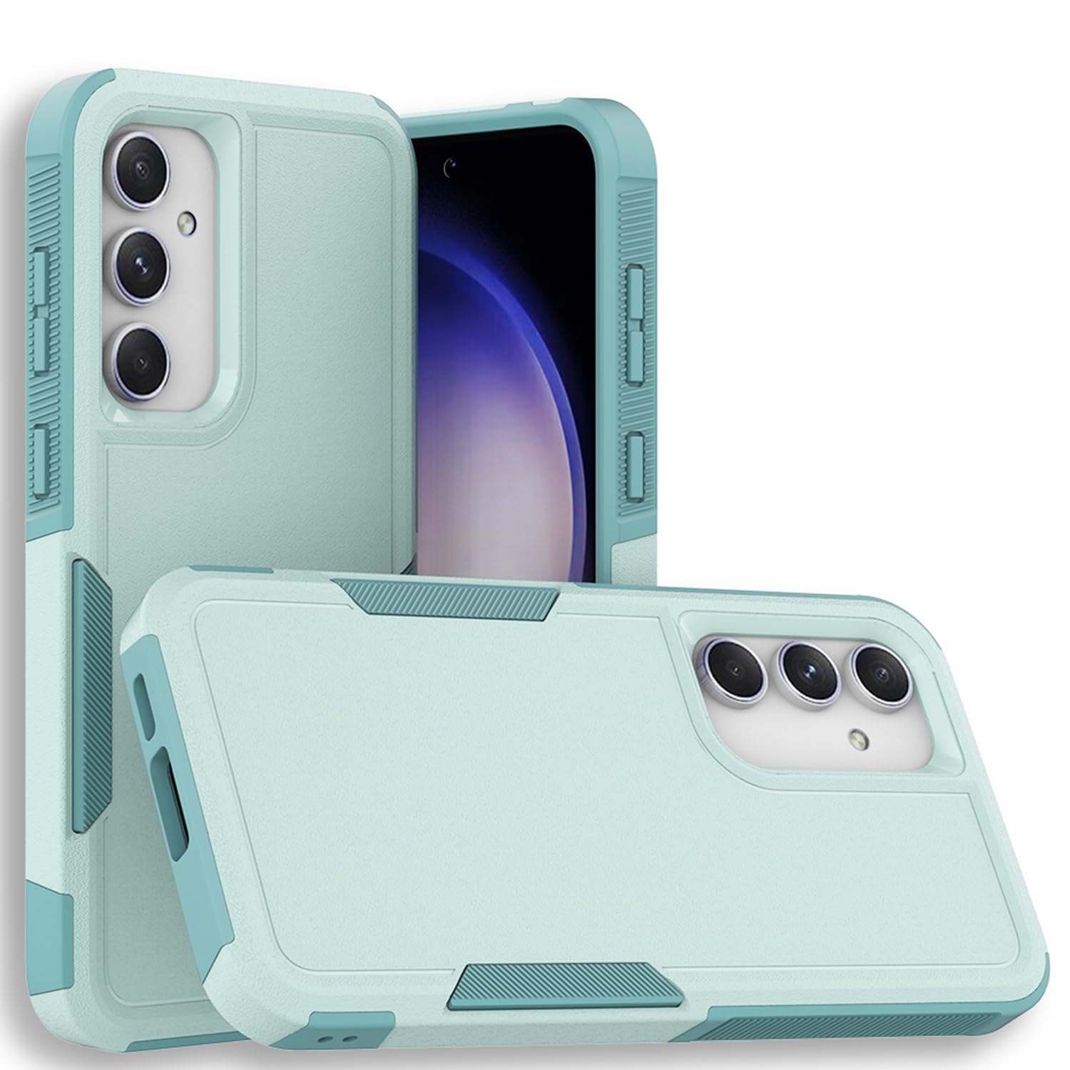 dionsibei designed for samsung galaxy s23 fe case 2 in 1 military grade drop heavy duty rugged shockproof protective cover case for galaxy s23 fe phone case (mint)