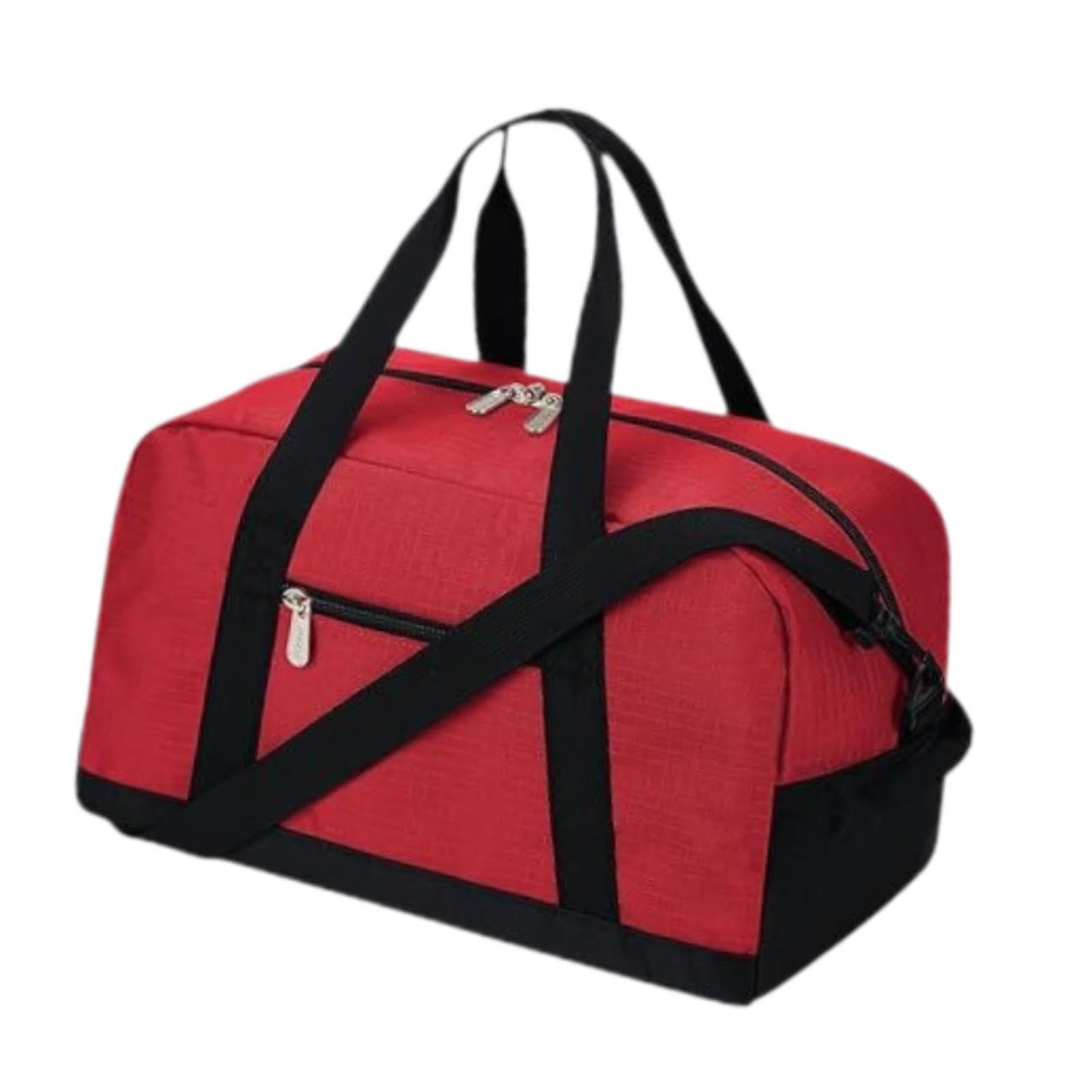Gym Bag Handbag Portable Pouch Travel Duffle Bag for Camping Weekend Workout Red-image-18