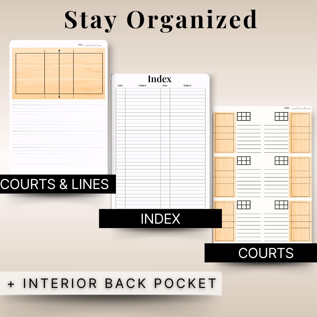 The Playbook Journal – Volleyball Notebook Coaching Book and Rotation Tracker, Volleyball Coaching Supplies and Essentials for Men & Women & Players, Coach Gifts