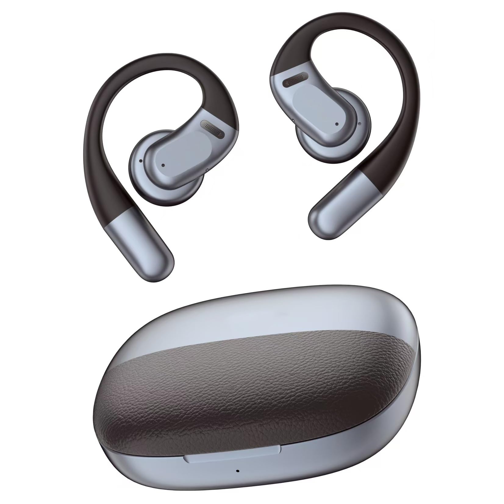 Open Ear Headphones, Bluetooth 5.4 Earphones Stereo Sound,54H Playtime, HD Clear Calls,Touch Control, Lightweight Comfort Wireless Open Ear Earbuds Fit Sports, Running, Cycling (Grey)