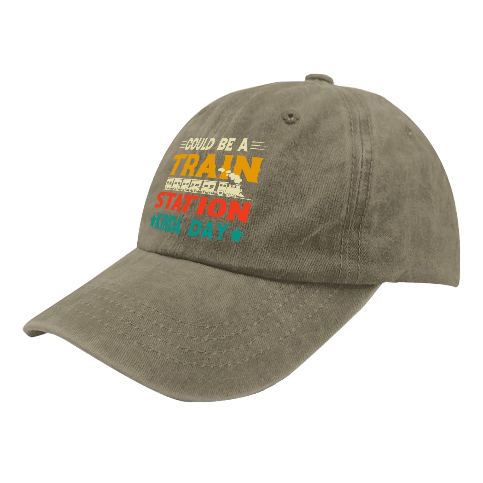 Could Be A Train Station Kinda Day Funny Hat for Men Funny Baseball Cap Trendy Washed Running Hats
