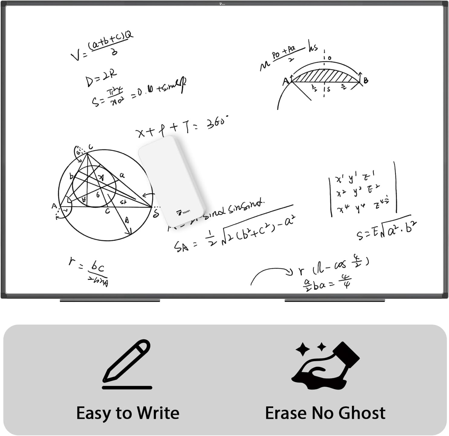 TOWON Black Border Magnetic Dry Erase Board, 72 x 48 in White Board Dry Erase, Aluminum Framed Whiteboard for Wall, XL Dry Erase Board Wall Mounted with Markers, Pen Tray, Magnets, Cleaning Wipe