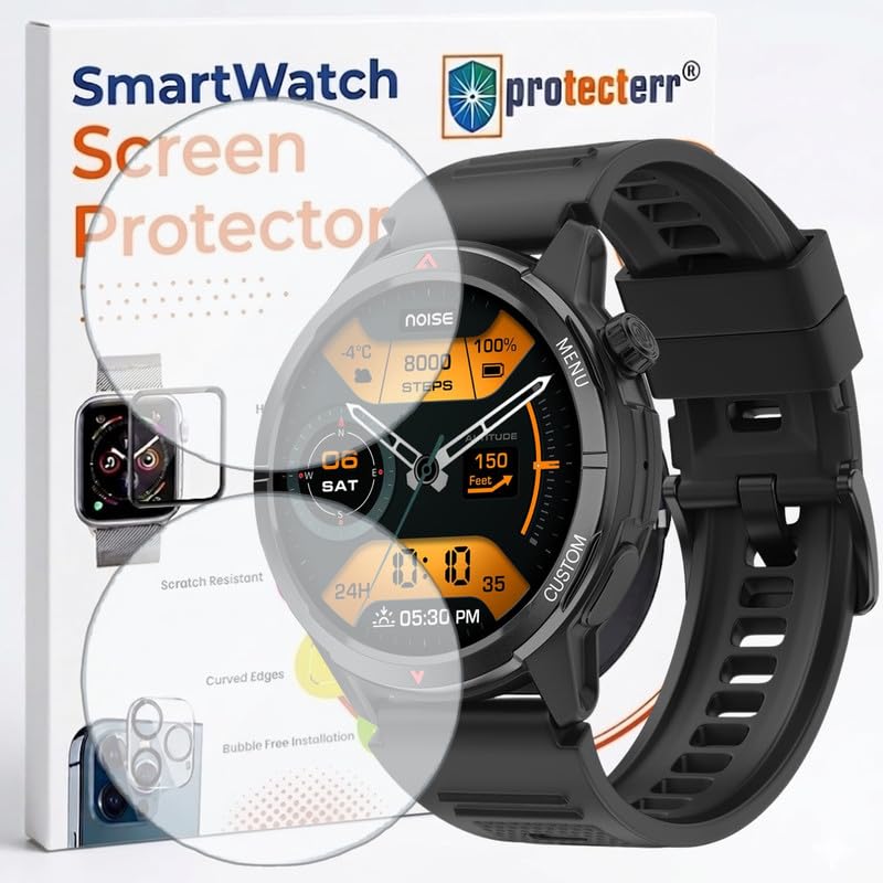 Image of 2-Pack Screen Protector for Noise Endeavour 2 1.46 inch Smartwatch - Flexible TPU Screen Guard, HD Clear, Anti Scratch, Bubble Free, Full Coverage Film - Not Tempered Glass
