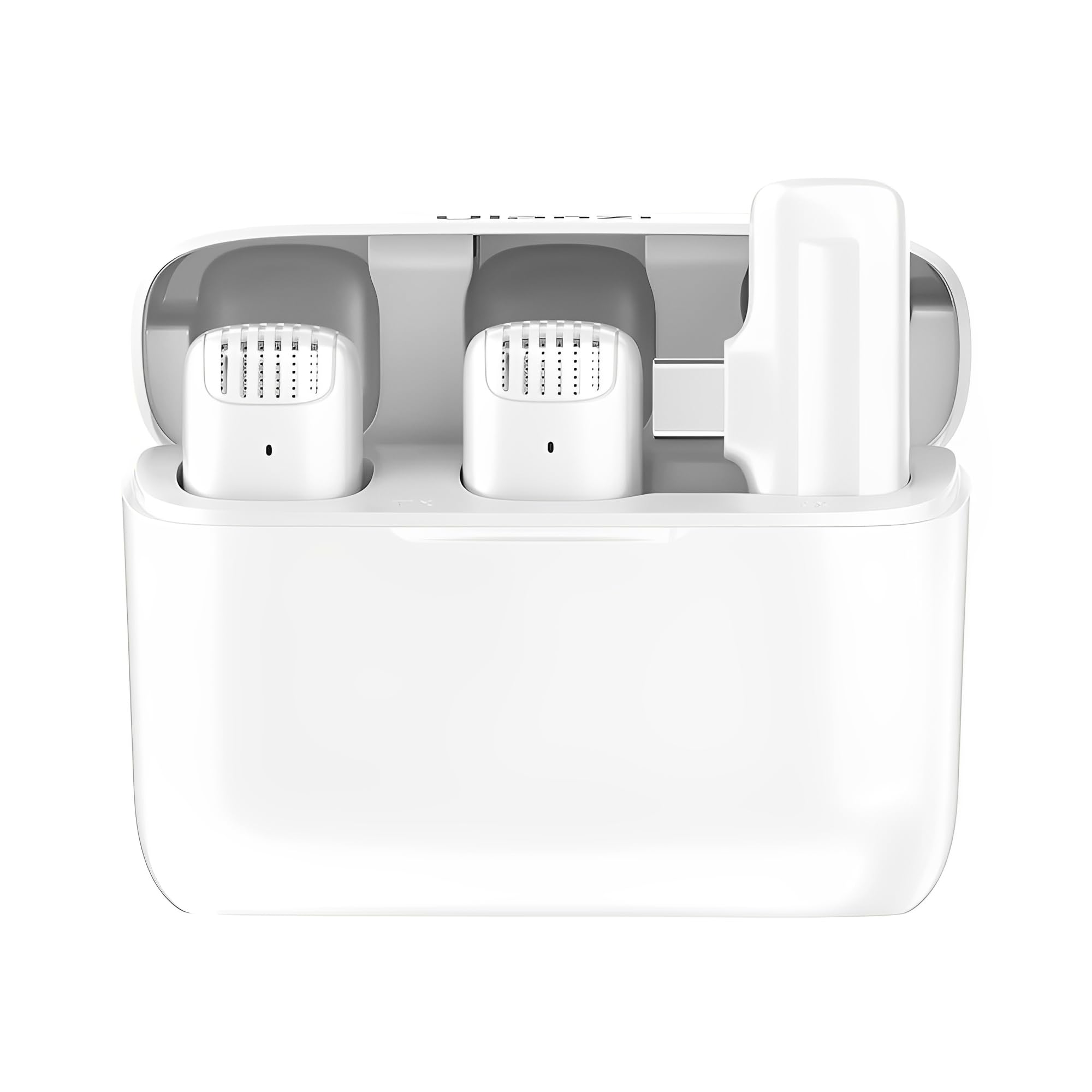 HollyWave Microfone Sem Fio J12, Lapela USB-C para Android Branco, Bateria até 6h,